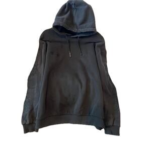 booHooMan Raised Tropical Black Hoodie Men's M